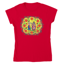 Load image into Gallery viewer, Flax blooms Cossack to the girl goes Womens T-shirt
