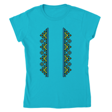 Load image into Gallery viewer, Printed Embroidery Сross and Flowers Womens T-shirt
