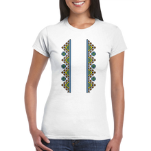 Load image into Gallery viewer, Printed Embroidery Сross and Flowers Womens T-shirt
