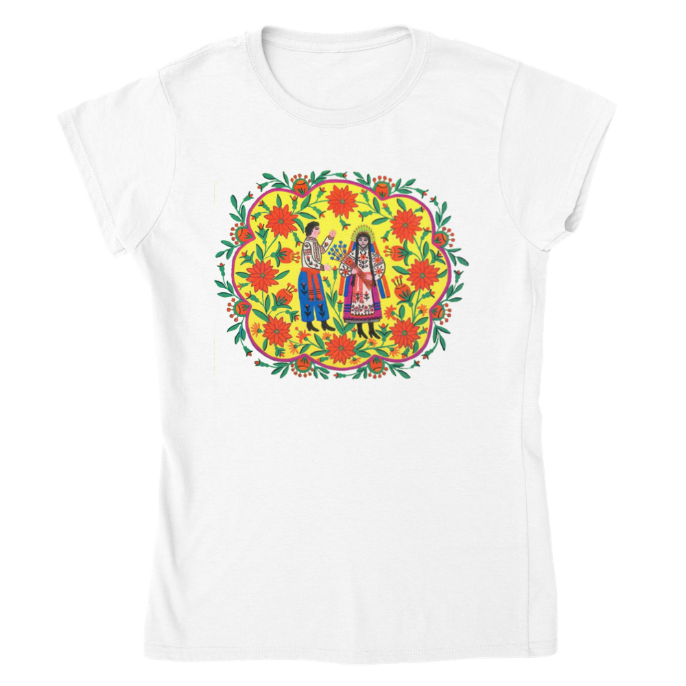 Flax blooms Cossack to the girl goes Womens T-shirt